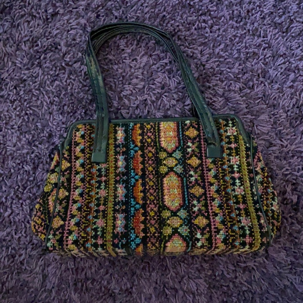 Vintage handbag carpet bag 80s 90s 1980s